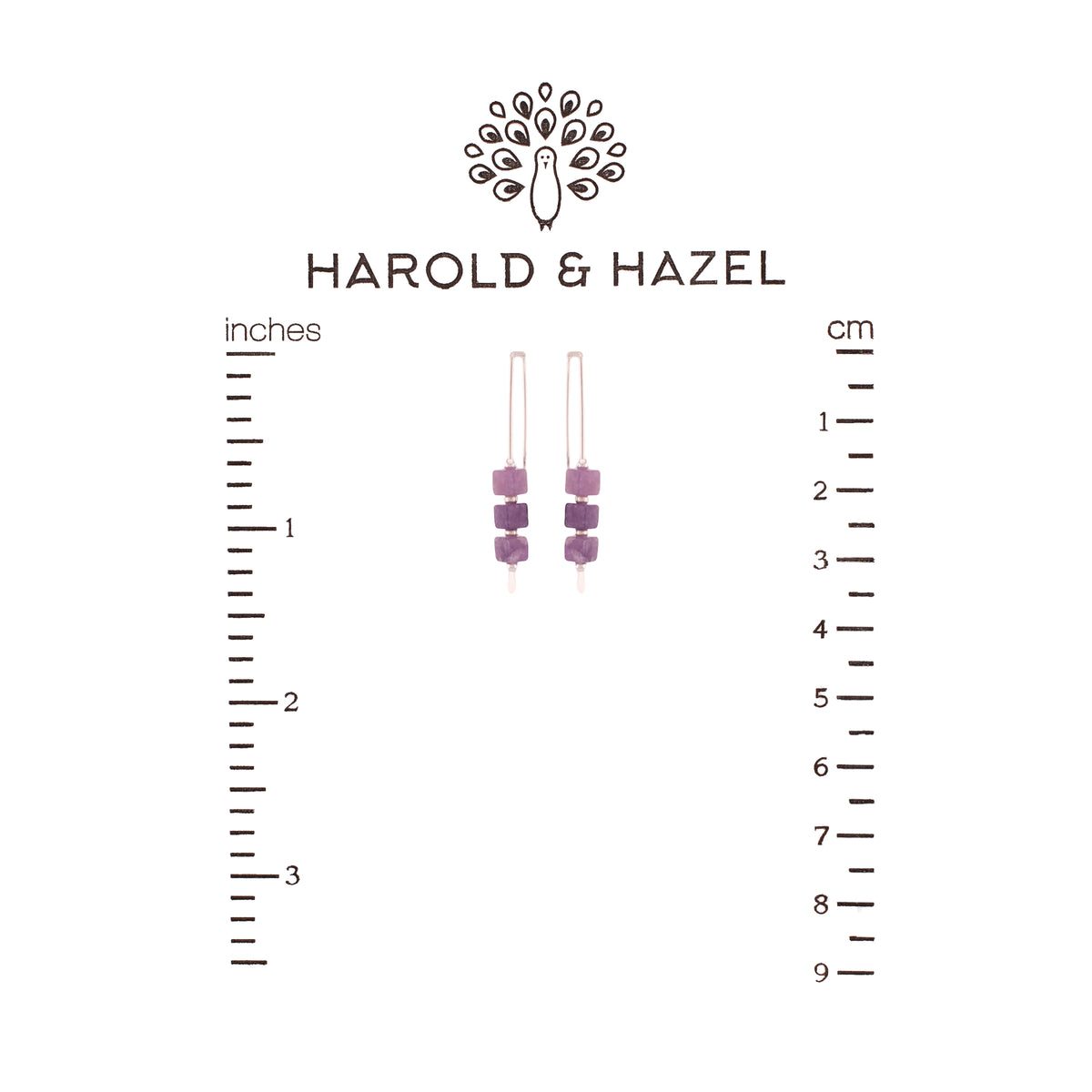 Amethyst Cubic Threader Earrings