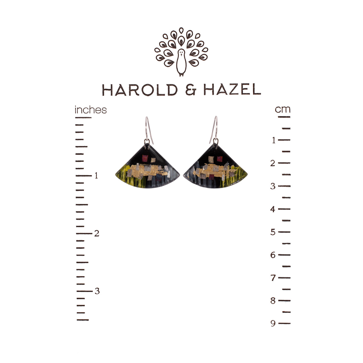 Golden Phase Fan Earrings