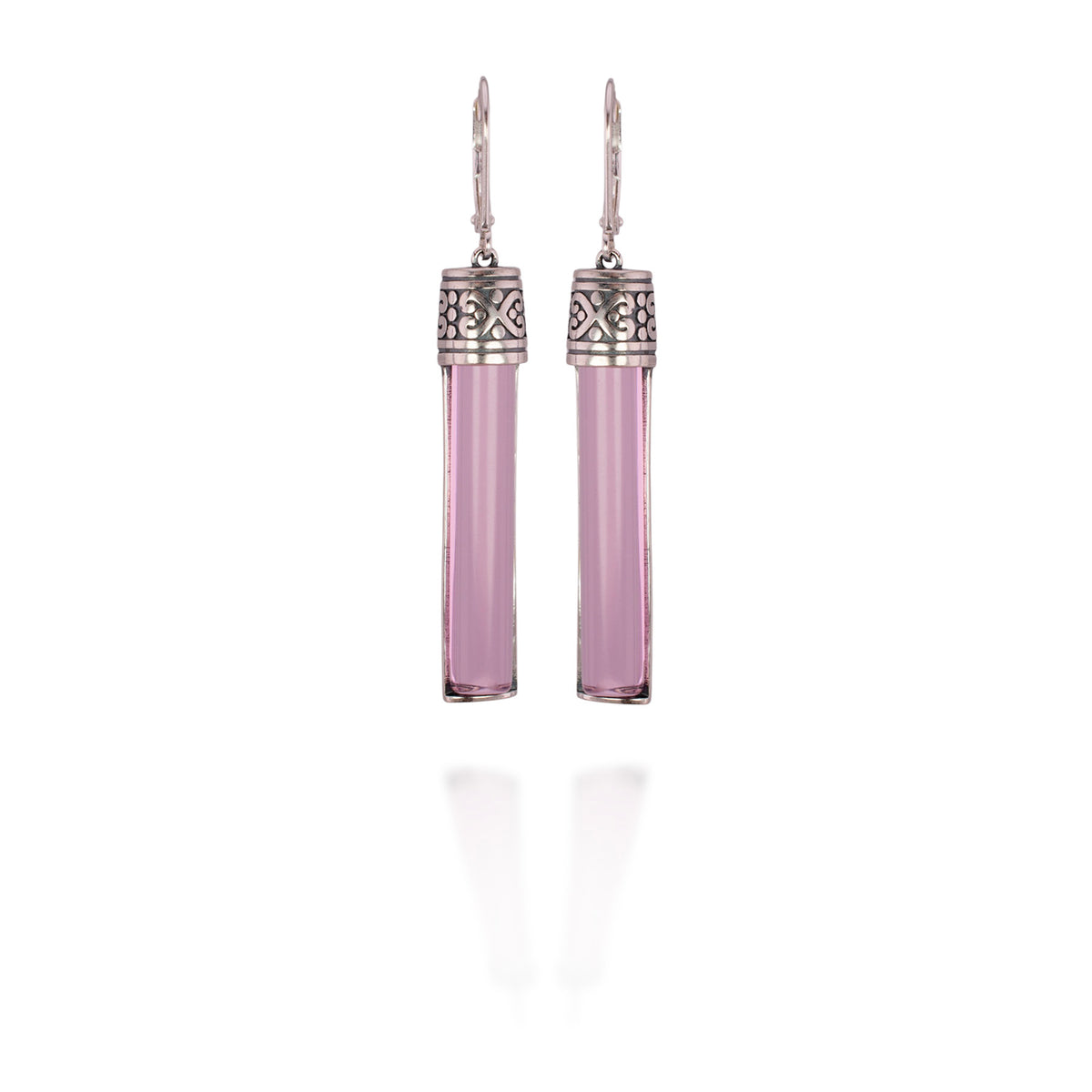 Bottoms Up Earrings (Pink Depression Glass) ♻️
