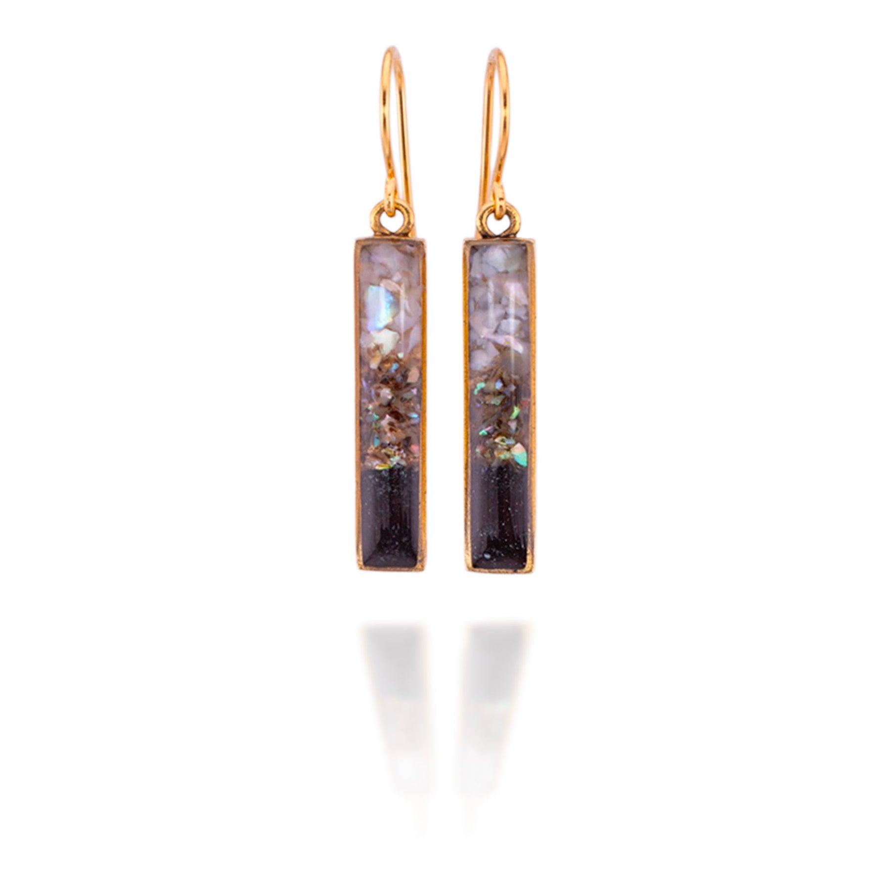 Colorblock Gradient Gemstone Earrings (Black Neutral)
