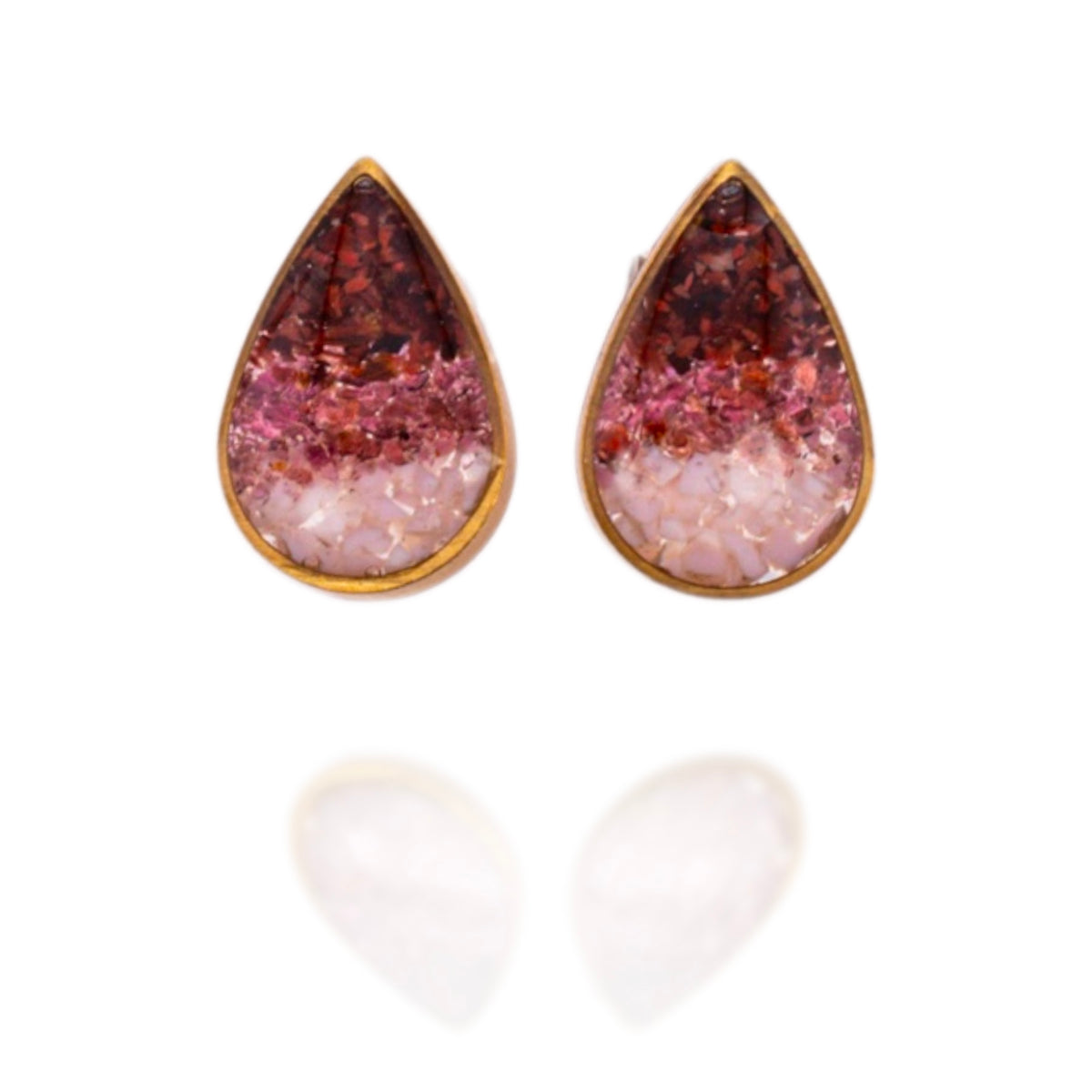 Colorfall Post Earrings (Pink Opal + Garnet)