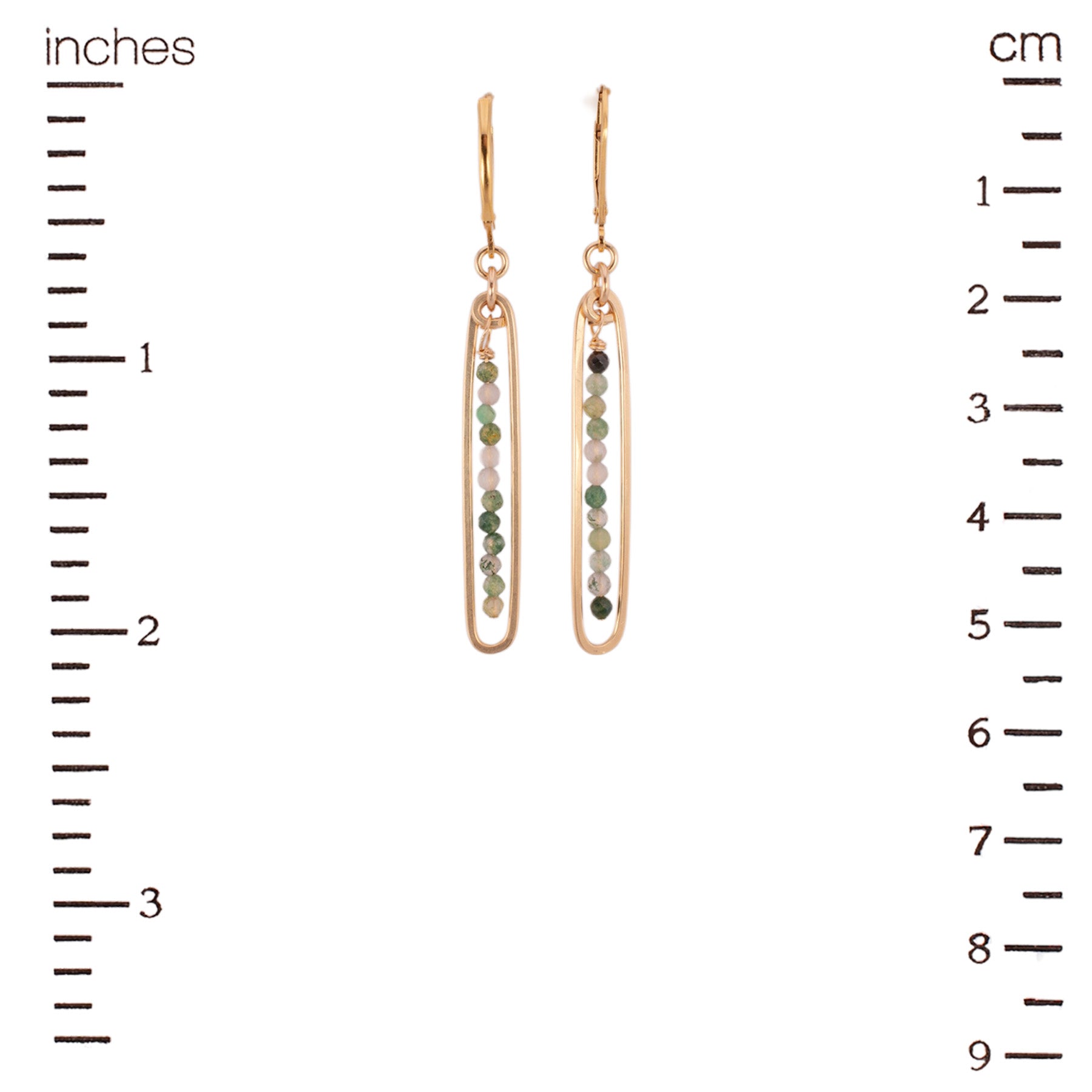 Lyric Earrings (Green Agate)