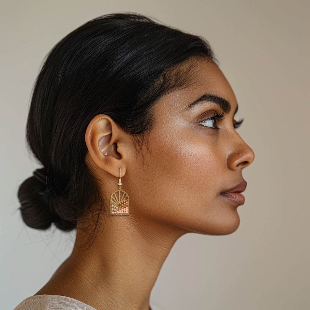 Sunrise Arch Earrings (Blush Horizon)