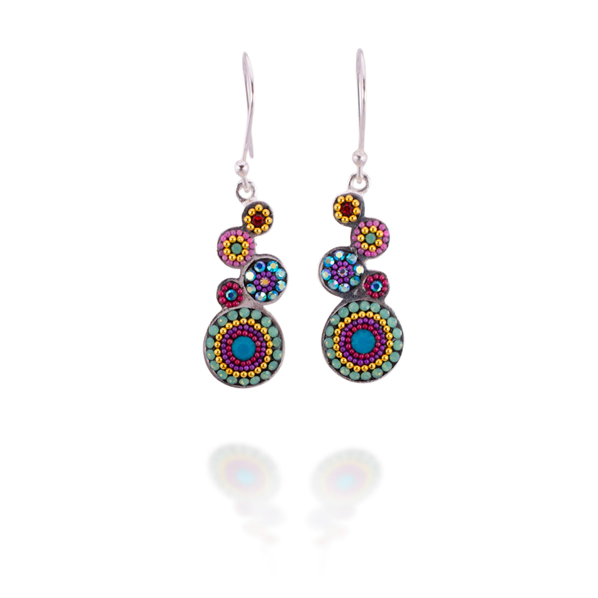Bold Stacked Circles Earrings (Kaleiedescope)