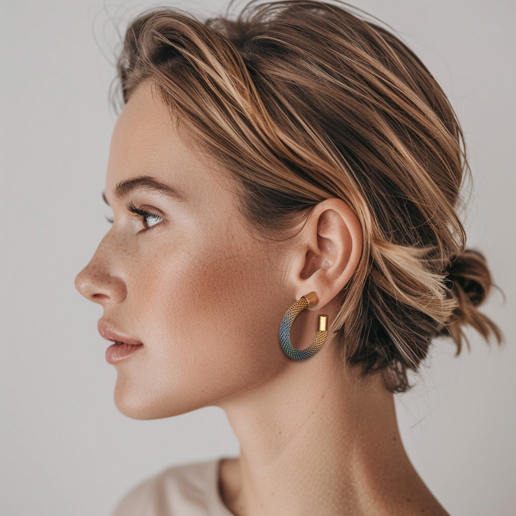 Blue Meridian Hoop Earrings