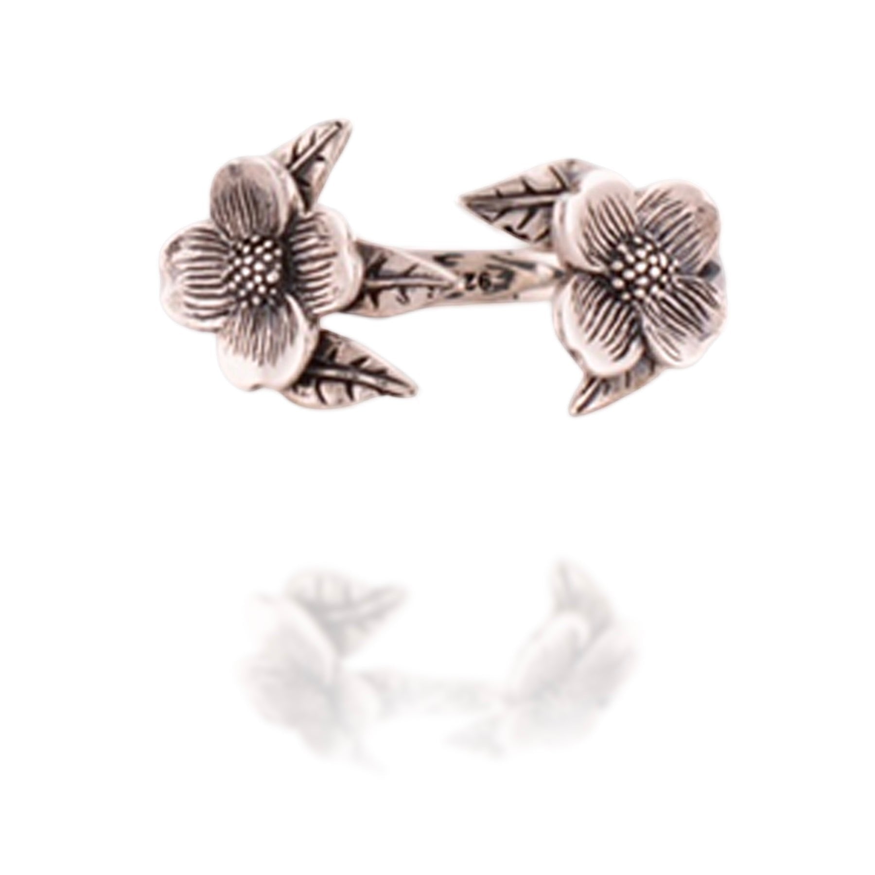 Double Flower Adjustable Ring