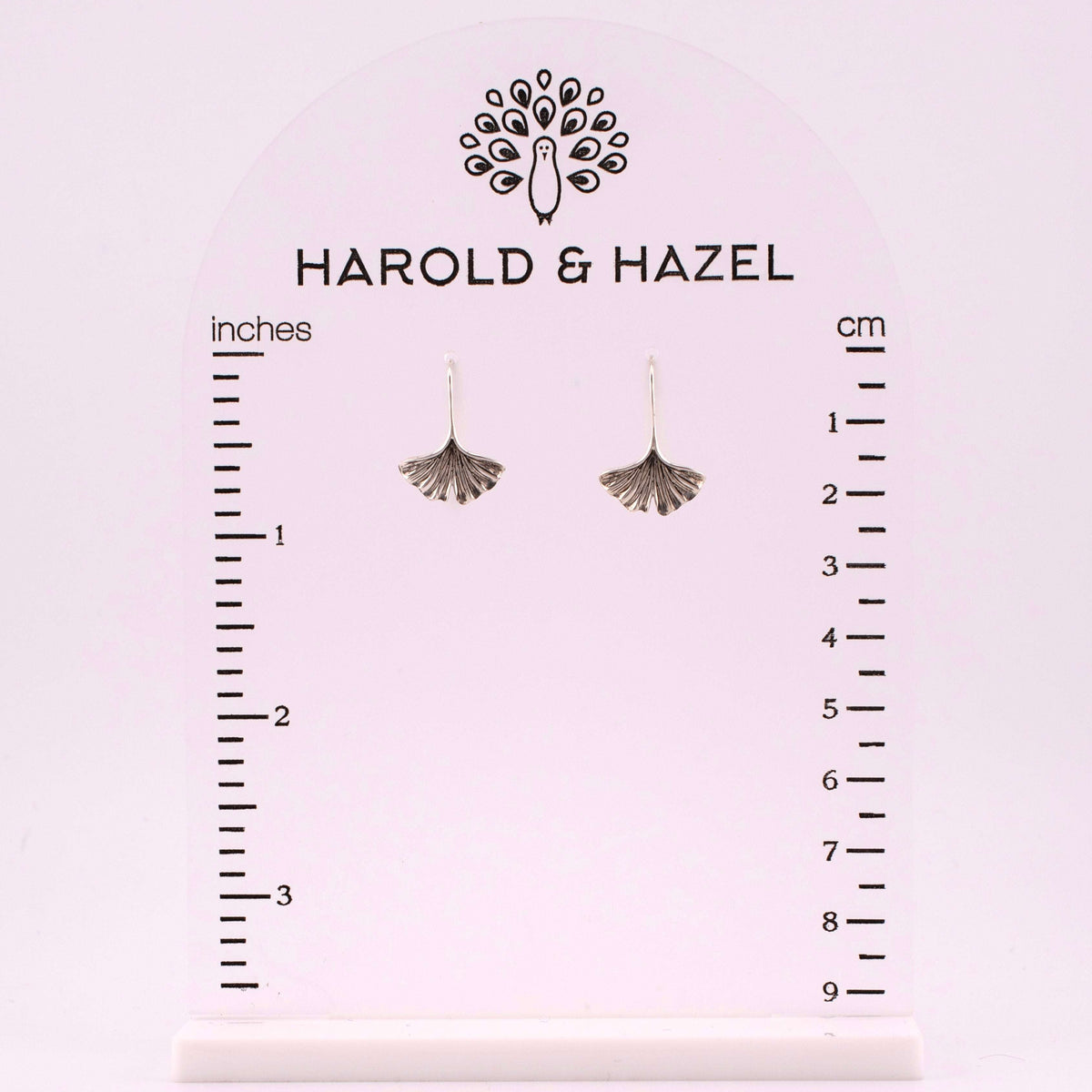 Recycled Sterling Silver Ginkgo Leaf Earrings Nina Designs Harold & Hazel