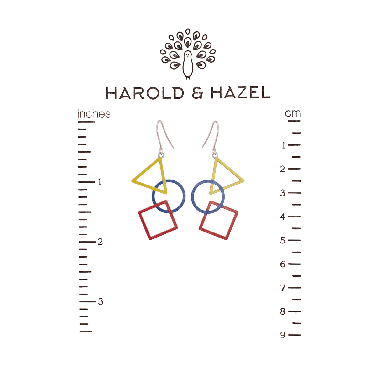 Kandinsky Triangle, Circle & Square Earrings