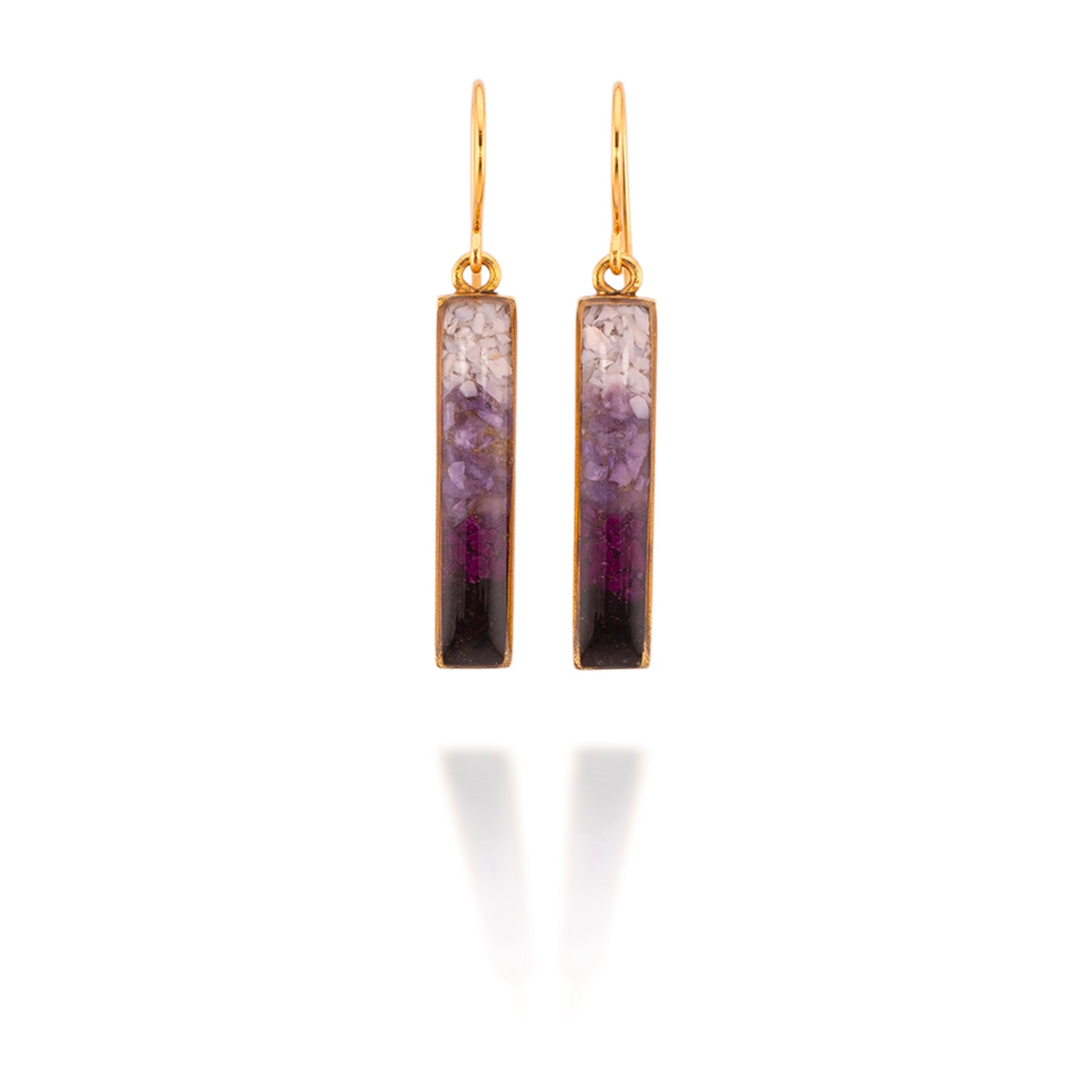 Colorblock Gradient Gemstone Earrings (Purples)
