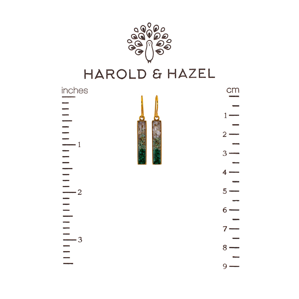 Colorblock Gradient Gemstone Earrings (Greens)