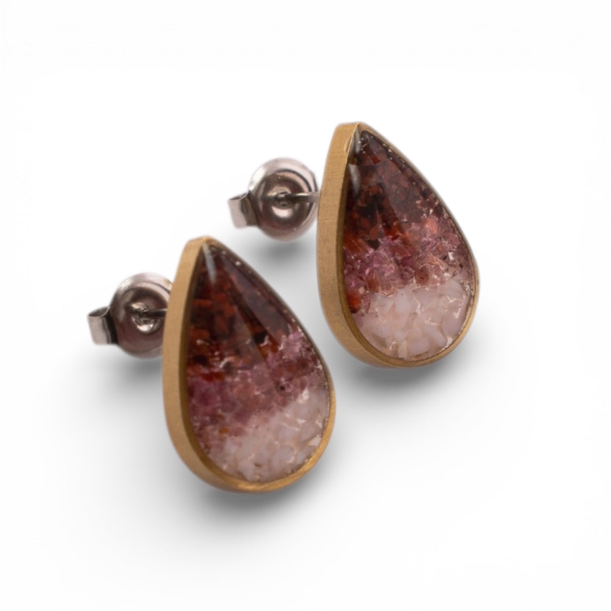 Colorfall Post Earrings (Pink Opal + Garnet)