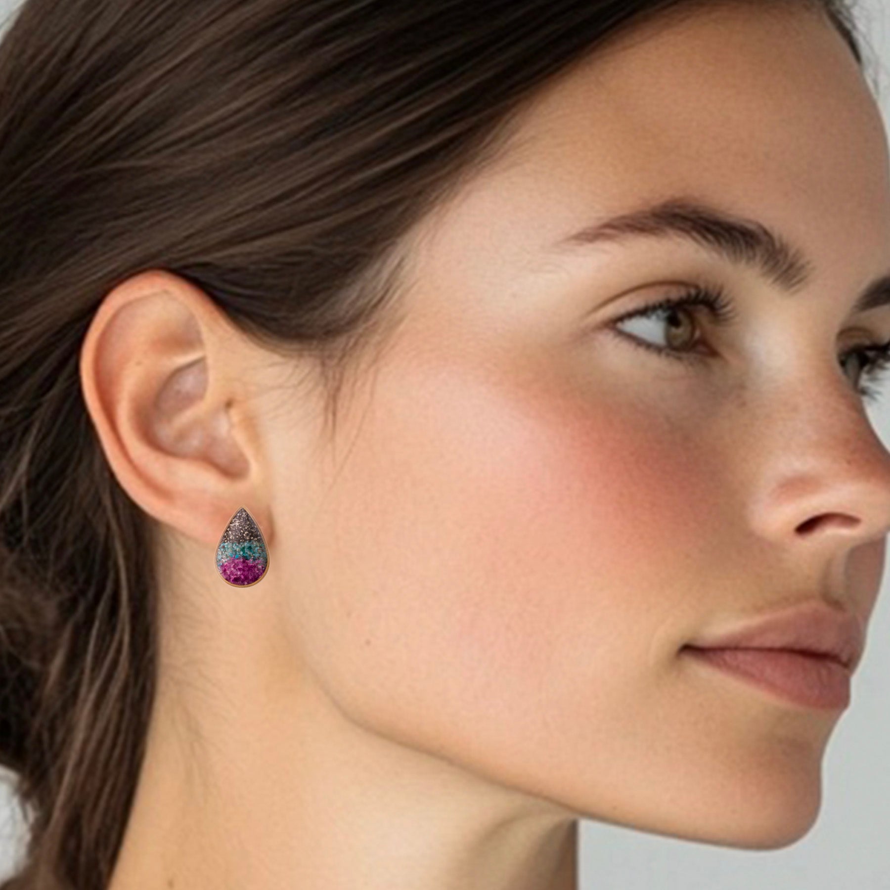 Colorfall Post Earrings (Lepidolite)