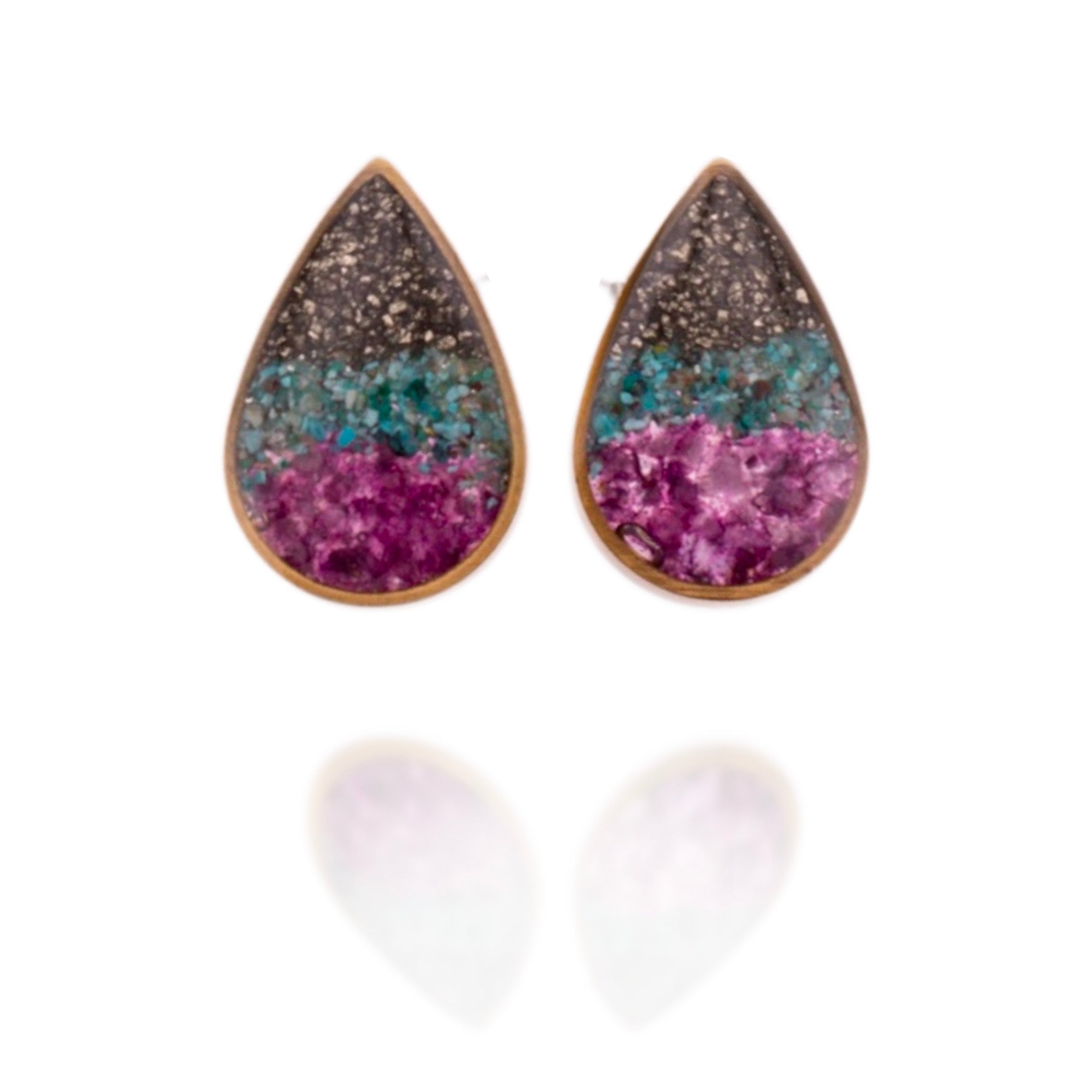 Colorfall Post Earrings (Lepidolite)