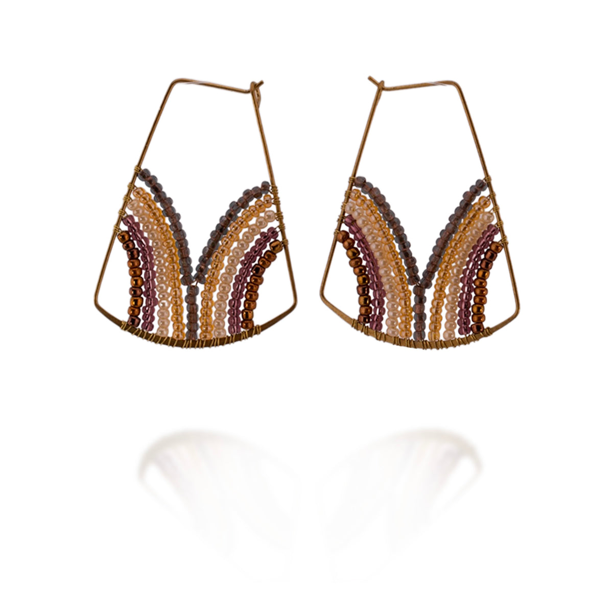 Sun Arc Earrings (Amethyst Neutral)