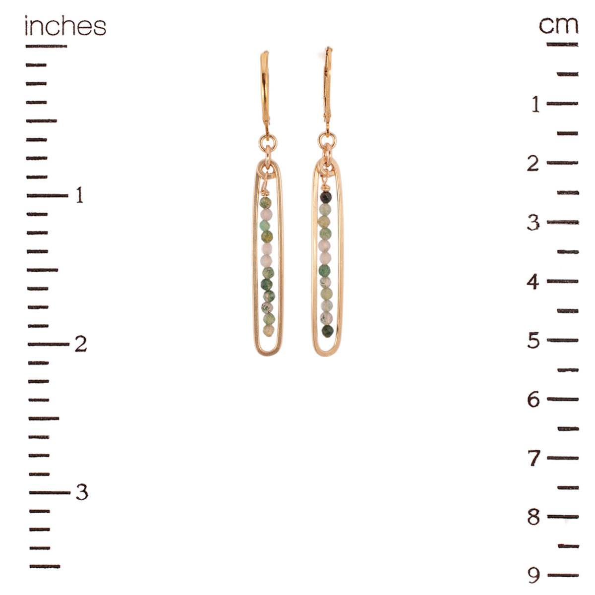 Lyric Earrings (Green Agate)