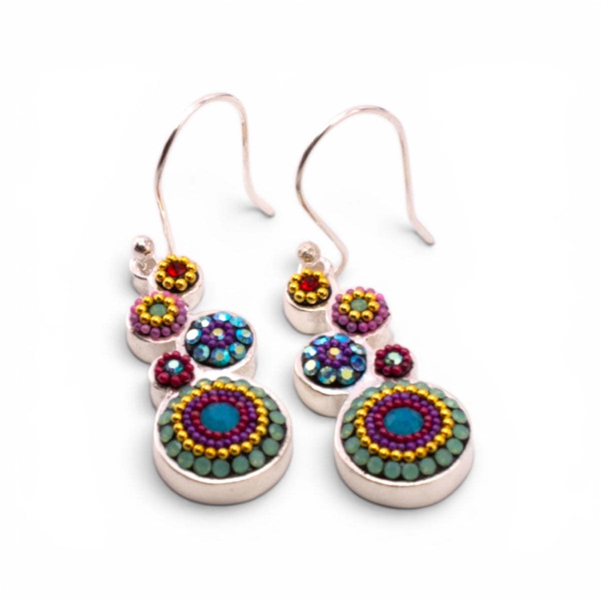 Bold Stacked Circles Earrings (Kaleiedescope)