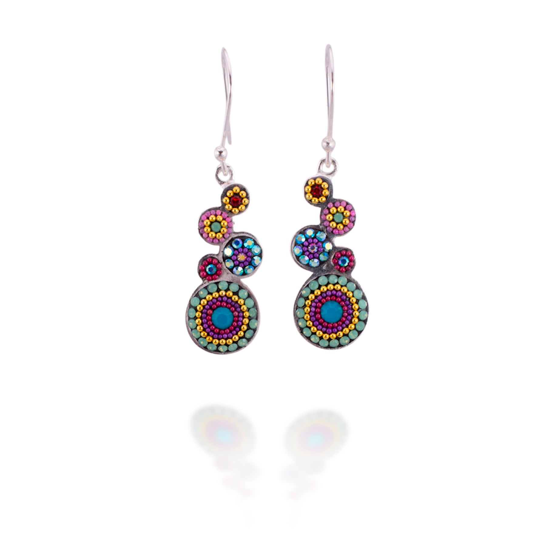 Bold Stacked Circles Earrings (Kaleiedescope)