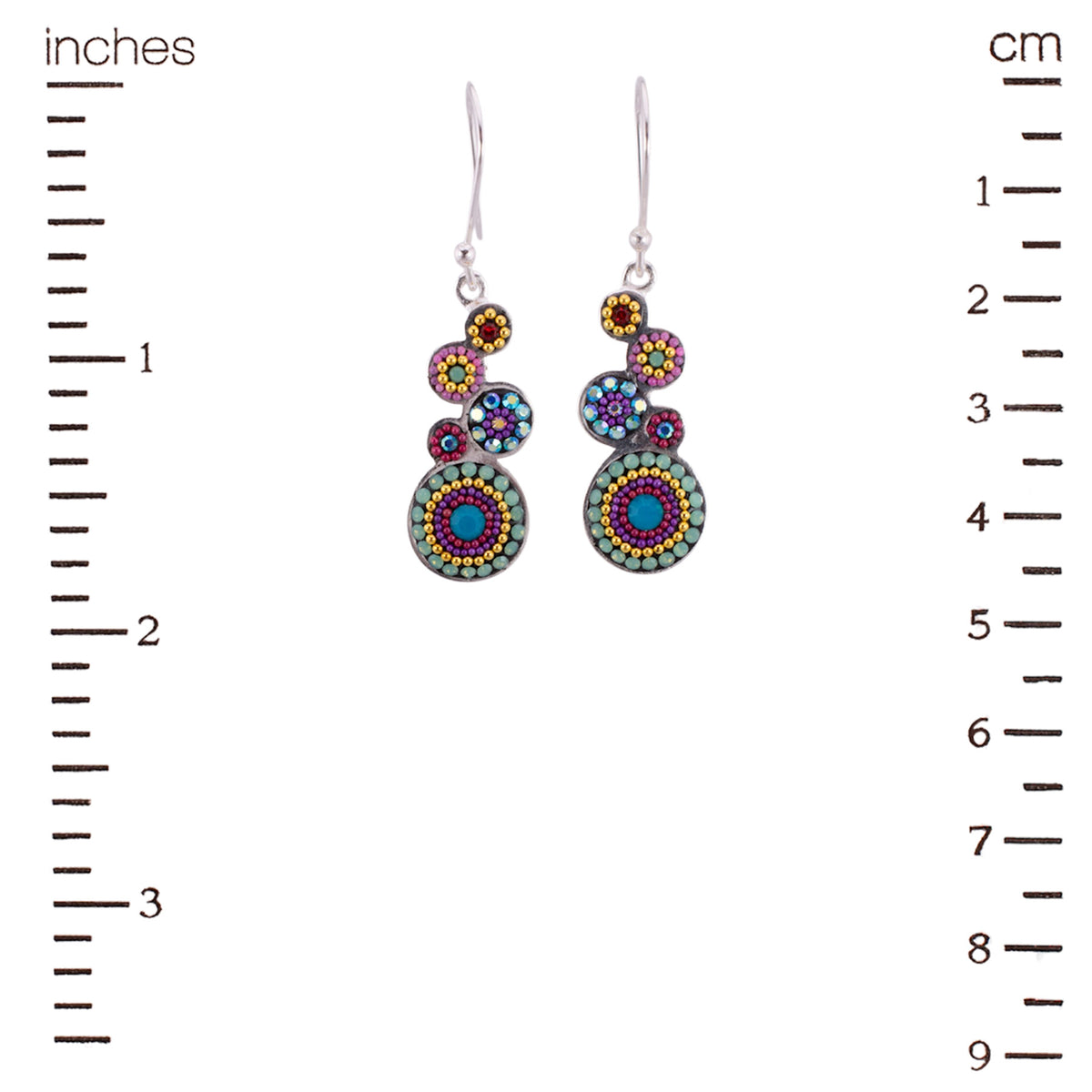 Bold Stacked Circles Earrings (Kaleiedescope)