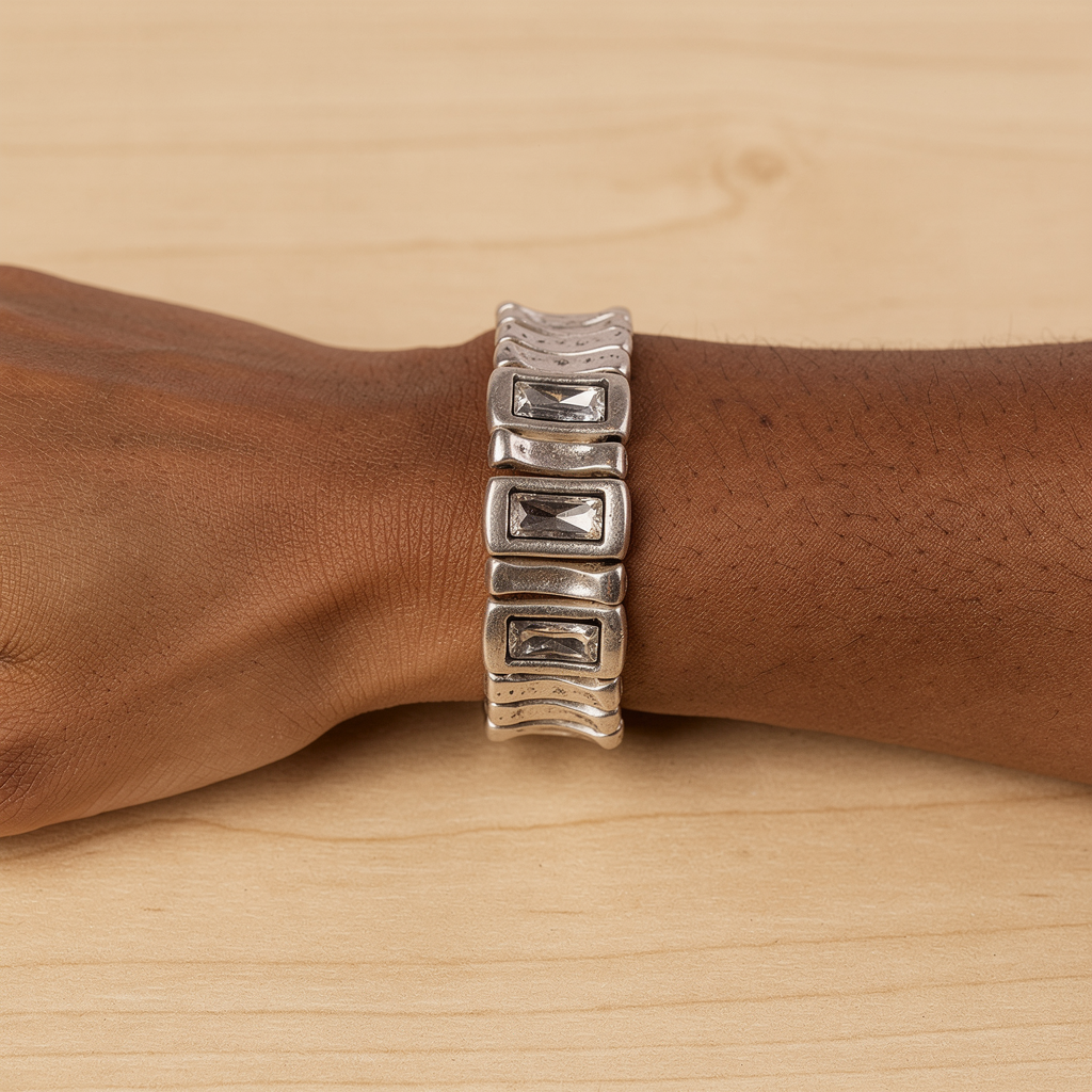 Steel & Sparkle Bracelet